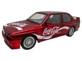 Macheta BMW E30 M3 Coca-Cola 1:24 replica metal lumini si sunete, deschide usile si capotele