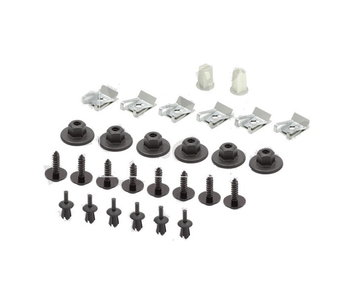 Set cleme fixare carenaj roata BMW Seria 1 (E81/E82/E87/E88), 09.2004-10.2013; Seria 5 (F10/F11), 12.2009-2017, 28 buc/set,