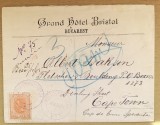 Romania 1905 plic 50 bani Spic de Grau antet Hotel stampila Bursa spre Cape Town