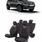 Set huse scaune compatibile Dacia Duster 2010-2017 Piele + Textil (Compatibile cu sistem AIRBAG)