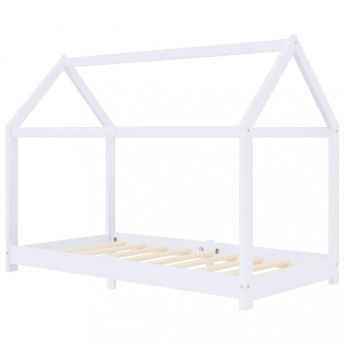 vidaXL Cadru pat de copii, alb, 70 x 140 cm, lemn masiv de pin