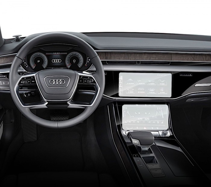 Folie Protectie Navigatie Audi A8 2021+, Duragon, protectie Display Navigatie si Display AC, silicon Transparent, Anti-zgarieturi, kit instalare