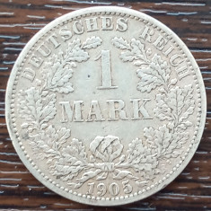 (A224) MONEDA DIN ARGINT GERMANIA - 1 MARK 1905, LIT. A, STARE BUNA