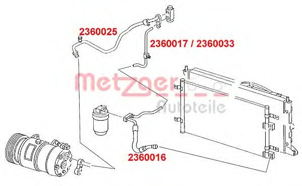 Conducta presiune variabila,aer conditionat VW SHARAN (7M8, 7M9, 7M6) (1995 - 2010) METZGER 2360033