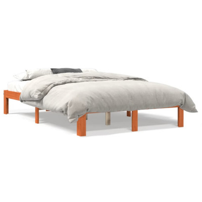 vidaXL Cadru de pat, maro ceruit, 140x200 cm, lemn masiv de pin foto