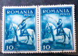 ROMANIA 1932 Lp 97 Carol II calare 1v pereche orizontala stampilate