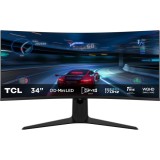 Monitor LED TCL Gaming 34R83Q Curbat 34 inch UWQHD QD-Mini LED 1 ms 170 Hz USB-C HDR FreeSync Premium &amp;amp; G-Sync Compatible