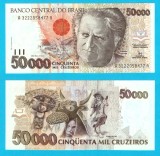 Brazilia (p#234) 50 000 Cruzeiros 1991-93 UNC 'Bumba-Meu-Boi' serie: A3222058478A; (ROG CITITI DETALIILE!)