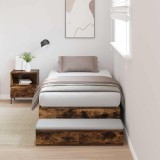 VidaXL Cadru de pat cu depozitare Stejar fumuriu 236.5 x 80 x 31.5 cm