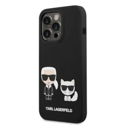 Husa Cover Karl Lagerfeld Magsafe Liquid Silicone Karl and Choupette pentru iPhone 14 Pro Black foto