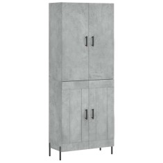 Dulap inalt, gri beton, 69,5x34x180, lemn compozit