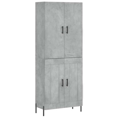 Dulap inalt, gri beton, 69,5x34x180, lemn compozit foto