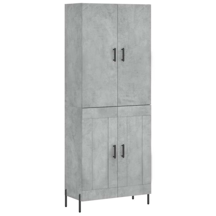 Dulap inalt, gri beton, 69,5x34x180, lemn compozit