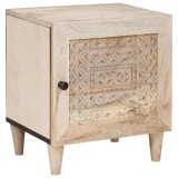 Cumpara ieftin Noptieră Bej 40 x 33 x 46 cm Lemn masiv de mango