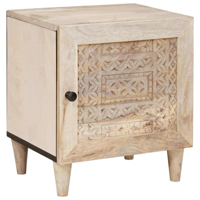 vidaXL Noptieră Bej 40 x 33 x 46 cm Lemn masiv de mango 4018112