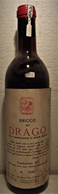 A53 - VIN BRICCO DEL DRAGO, DOC, recoltare 1971 cl 72 gr 12,9 sticla 7232 foto