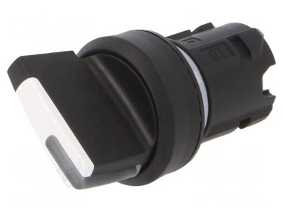 Comutator rotativ 22mm negru 2 poziții foto