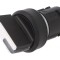 Comutator rotativ 22mm negru 2 poziții