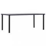 VidaXL Masă de bucătărie, negru &amp; gri beton, 180 x 90 x 75 cm, MDF