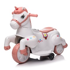 Tricicleta electrica pentru fetite, Kinderauto Poney 40W 6V, culoare Roz pal foto