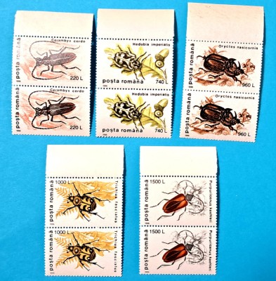 TIMBRE ROM&amp;Acirc;NIA LP1404/1996 INSECTE I -Serie &amp;icirc;n pereche -MNH foto