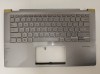 Carcasa superioara cu tastatura palmrest Laptop, Asus, ZenBook 14 UX462D, UX462DA, 90NB0MK1-R31UI1, 3BBKRTAJN20, UX462DA-2G, iluminata, argintie, layo