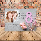 Tablou Canvas Personalizat 8 Martie Mama, Cadou Ziua Mamei, Panza Bumbac, Print Rezistent, Agatatoare Inclusa