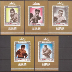 AJMAN 1969 SPORT CAMPIONI LA BOX ( 5 colite ndt. de lux ) MNH