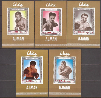 AJMAN 1969 SPORT CAMPIONI LA BOX ( 5 colite ndt. de lux ) MNH foto