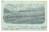 128 - ORSOVA, Danube Kazan, Ships, Railway, Litho, Romania - old postcard - used - 1898