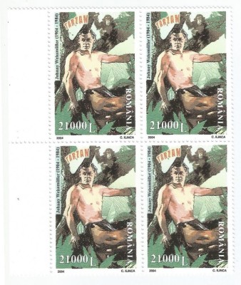 |Romania, LP 1645/2004, 100 ani de la nasterea lui J. Weissmuller, bloc 4, MNH foto
