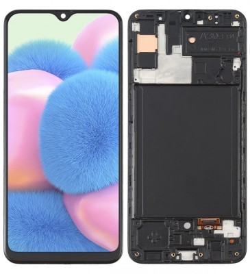 Display Samsung Galaxy A30s A307 Compatibil OLED cu Rama Negru foto