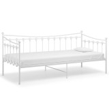 Cumpara ieftin Cadru pat canapea, alb, 90x200 cm, metal