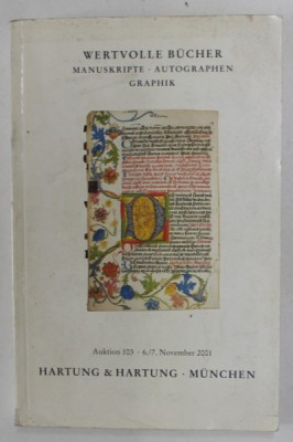 WERTVOLLE BUCHER , MANUSKRIPTE , AUTOGRAPHEN , GRAPHIK , CATALOG DE LICITATIE IN LIMBA GERMANA , 2001 foto