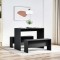 vidaXL Set masă și bănci de bucătărie, 3 piese, negru, lemn prelucrat 855531