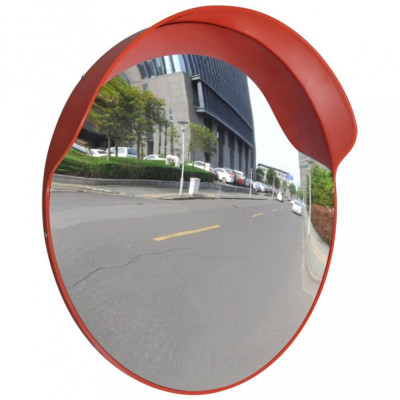 Oglindă de trafic convexă, portocaliu, 60 cm, plastic PC, de exterior foto
