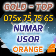 Numar Orange de TOP - 075x.75.75.65 - AUR usor numere VIP cartela gold platina