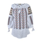 Bluza tip ie dama B23 alb/rosu , marimea XL
