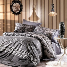 Lenjerie de pat matrimonial cu husa de perna dreptunghiulara, Versace, bumbac satinat, gramaj tesatura 120 g mp, multicolor foto