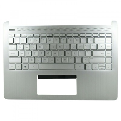Carcasa superioara cu tastatura palmrest Laptop, HP, 14-DQ, 14S-DQ, 14S-FQ, L88200-B31, 14-DQ, TPN-Q211, argintie, layout US foto