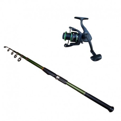 Set lansetă telescopică 2.7 m carbon și mulinetă P3000 Cool Angel, putere aruncare 30-60 g foto
