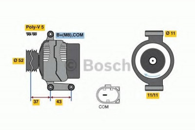 Generator / Alternator MERCEDES B-CLASS (W245) (2005 - 2011) BOSCH 0 986 080 500 foto