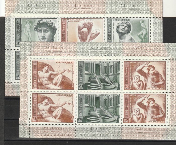 Arta 500 de ani de la nastere,coala mica , Michelangelo, URSS .