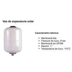 Vas expansiune solar 19 litri cu suport de perete