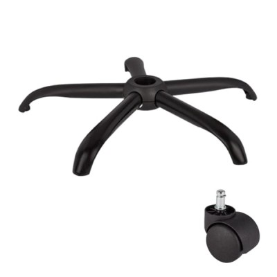 Set baza pentru scaun directorial plastic, 64 cm si rolă universală &amp;Oslash;11 mm, PVC foto