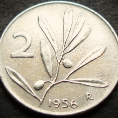 Moneda 2 LIRE - ITALIA, anul 1956 *cod 5082 - RARA