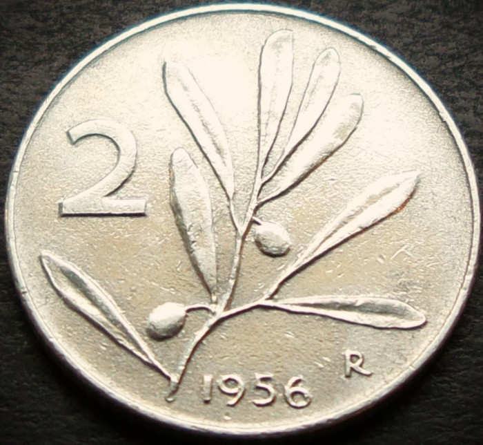 Moneda 2 LIRE - ITALIA, anul 1956 *cod 5082 - RARA