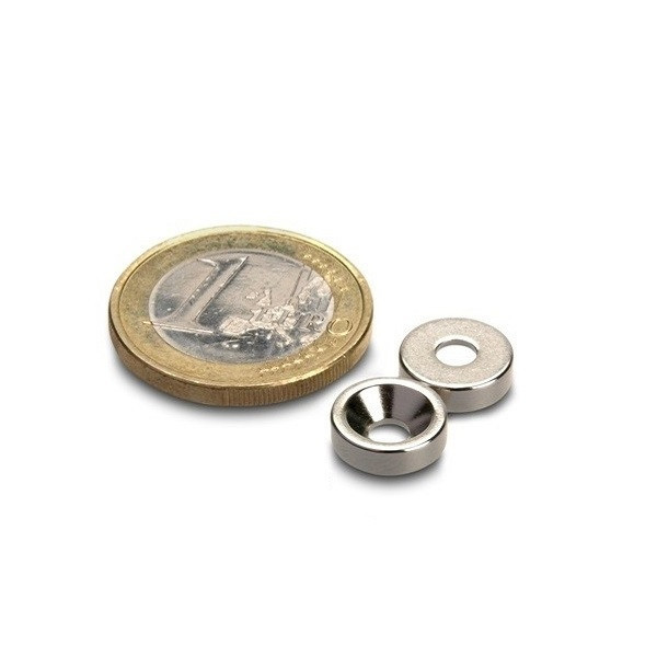 Magnet neodim disc cu gaura ingropata, &Oslash;10&amp;#215;3 mm, N35