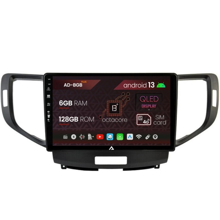 Navigatie Honda Accord VIII (2008-2012), Android 13, B-Octacore 6GB RAM + 128GB ROM, 10.1 Inch - AD-BGB10006+AD-BGRKIT005V2