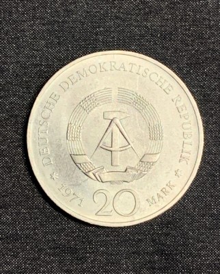 Moneda 20 mărci Germania DDR 1971 foto